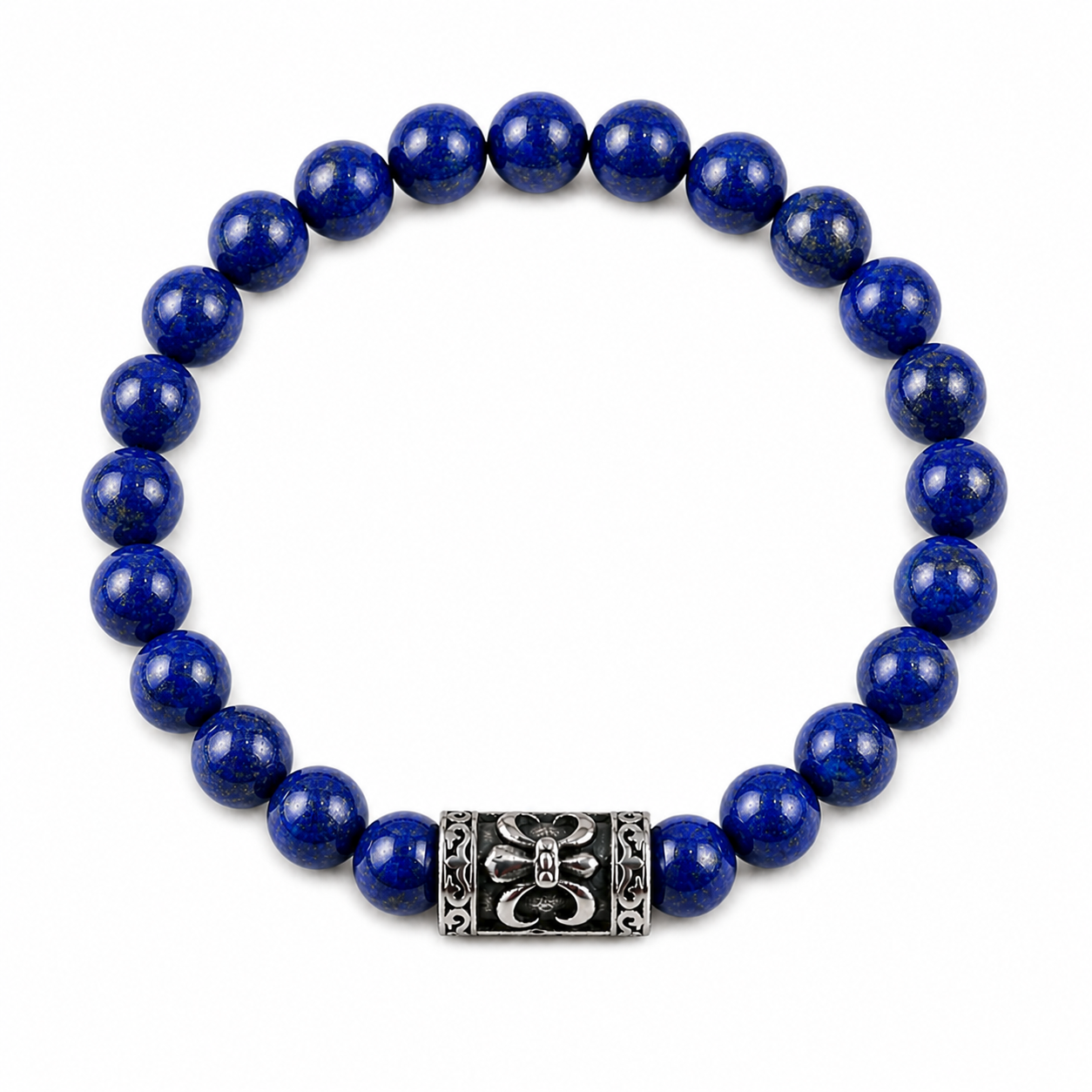 Lapis Lazuli Fleur De Lis Gemstone Bracelet