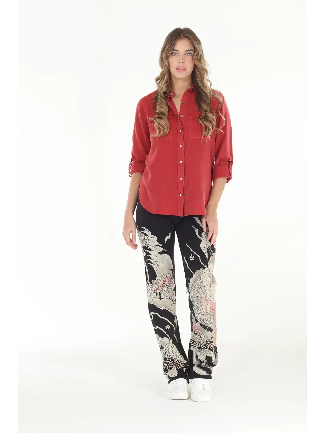 Paparazzi by Biz - Stretch Fit Dragon Print Lounge Pant with Raw Hem