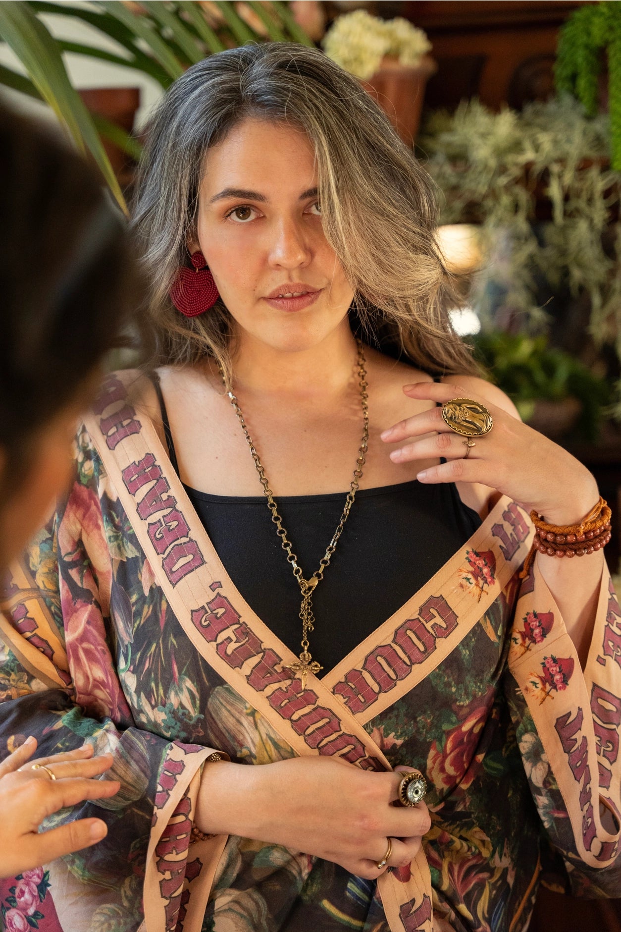 Courage Dear Heart Opera Duster Kimono Robe w/ Sacred Heart- Preorder Ships August 1 - 30th