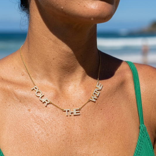 Pour The Wine CZ Necklace