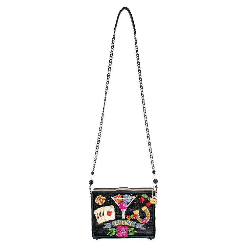 Mary Frances - Lady Luck Beaded Gambling Casino Themed Crossbody Handbag
