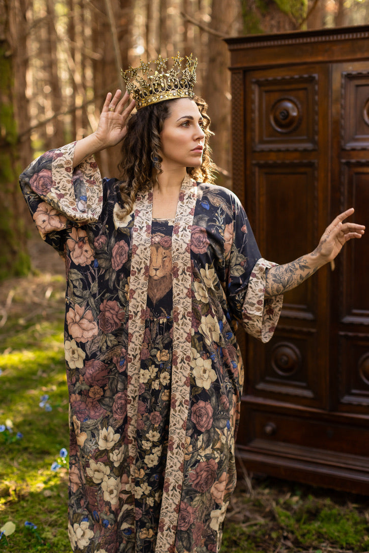 Lionheart Opera Duster w/ Botanicals & Narnia Inspired Print - Pre Order - Ships in March 2026