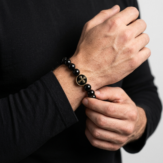 Black Tourmaline Cross Bracelet