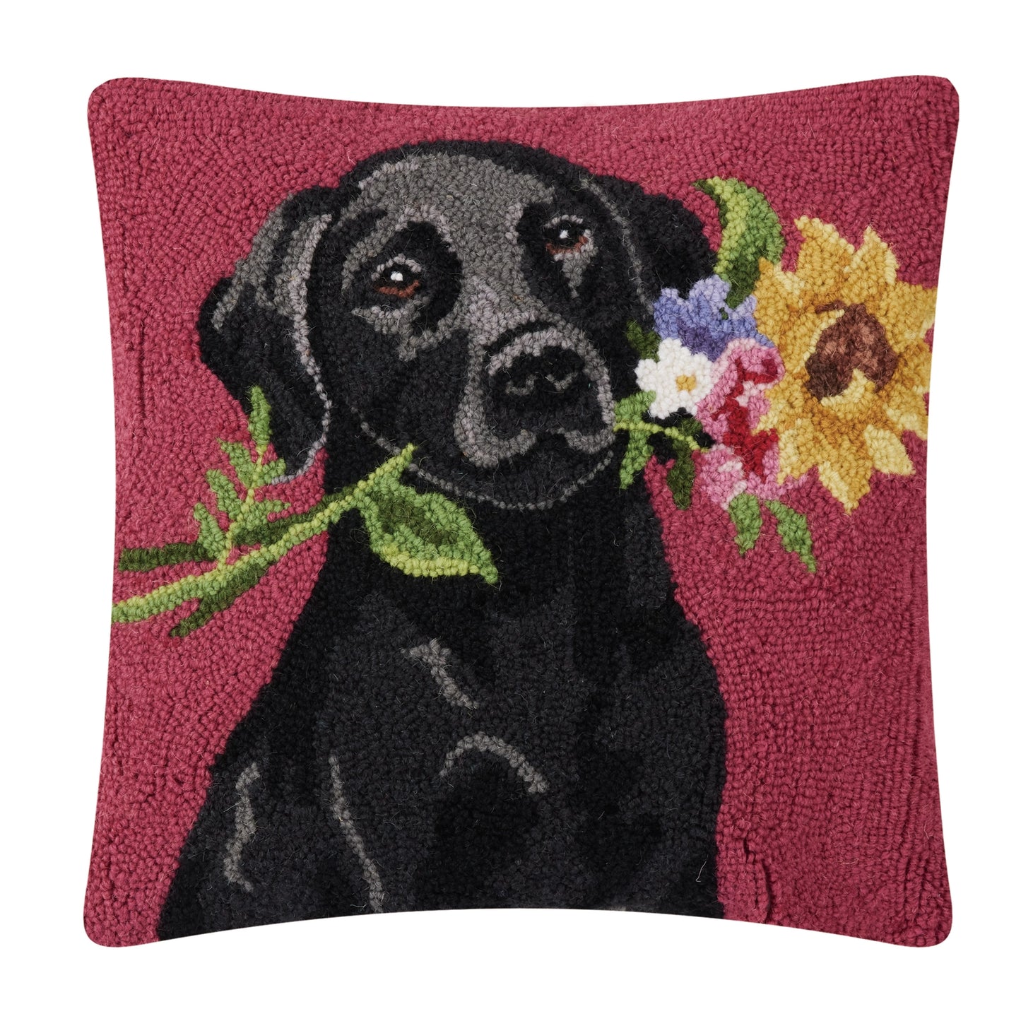 Black Lab  Hook Pillow - Preorder For Mid June Shipment