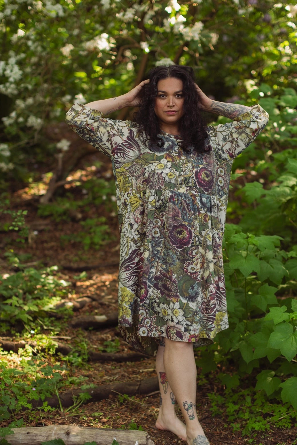 Love Grows Wild Artist Tunic Dress with Pockets & Bees