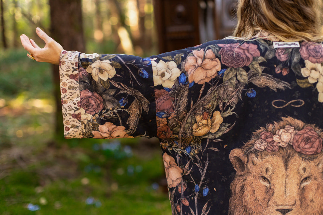Lionheart Opera Duster w/ Botanicals & Narnia Inspired Print - Pre Order - Ships in March 2026