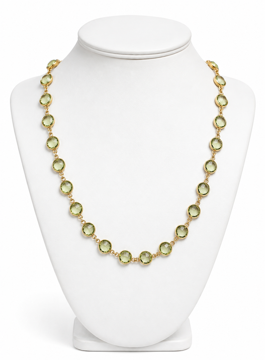 Green Amethyst Bezel Necklace