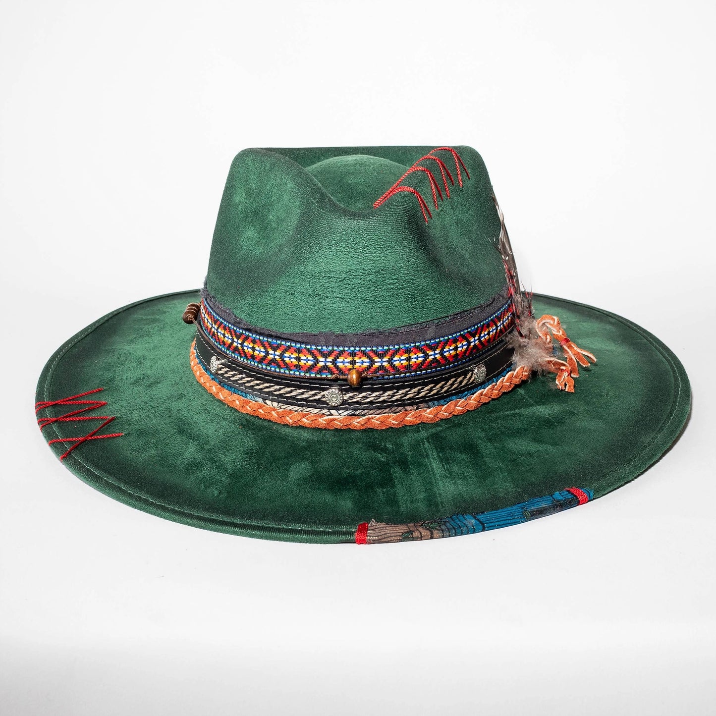 Top Quality Vegan Suede Hat - Coachella Cowgirl Green