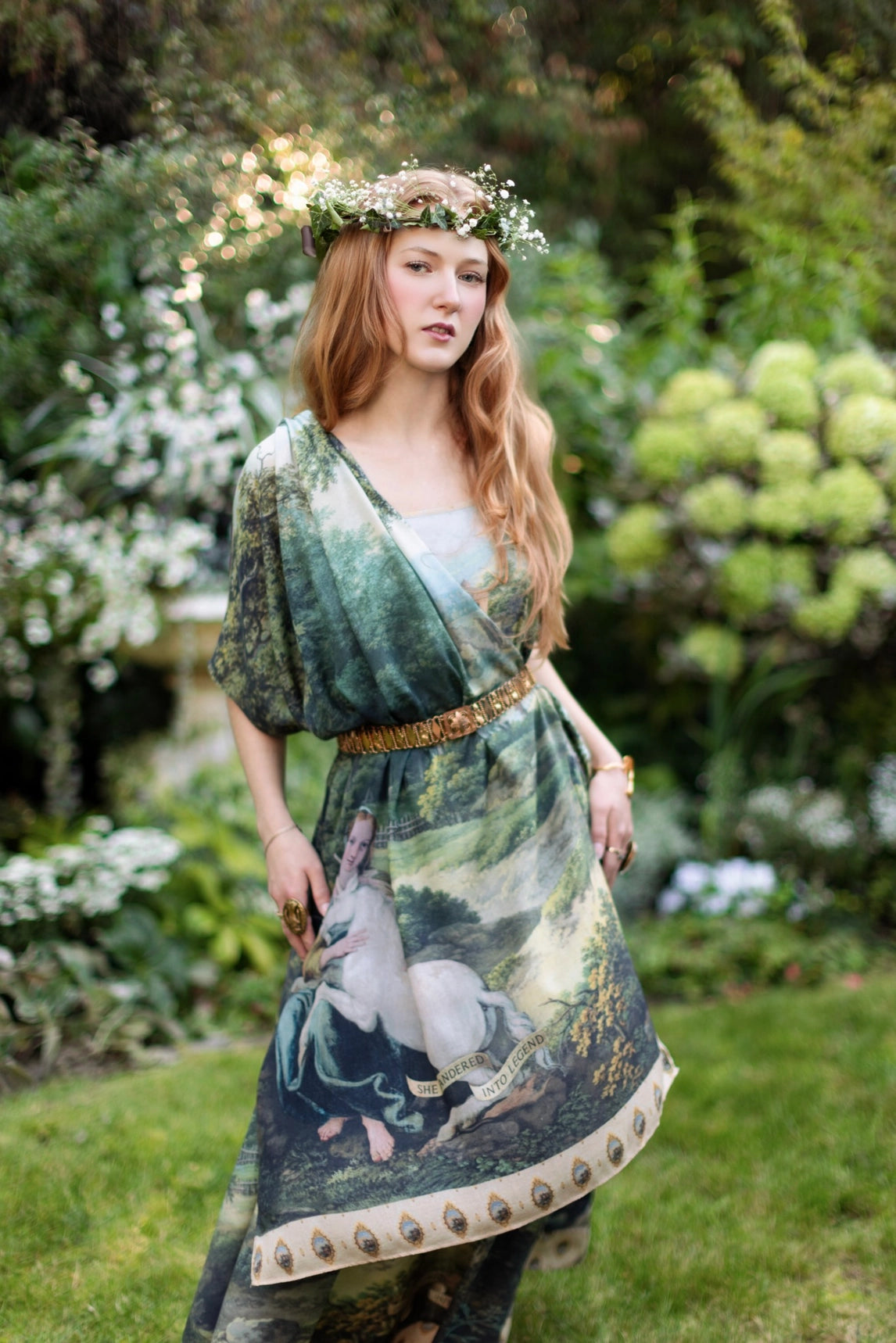 The Mythmaker Bohemian Scarf w/ Pastoral Landscape & Unicorn Pre-Order Ships March 2026
