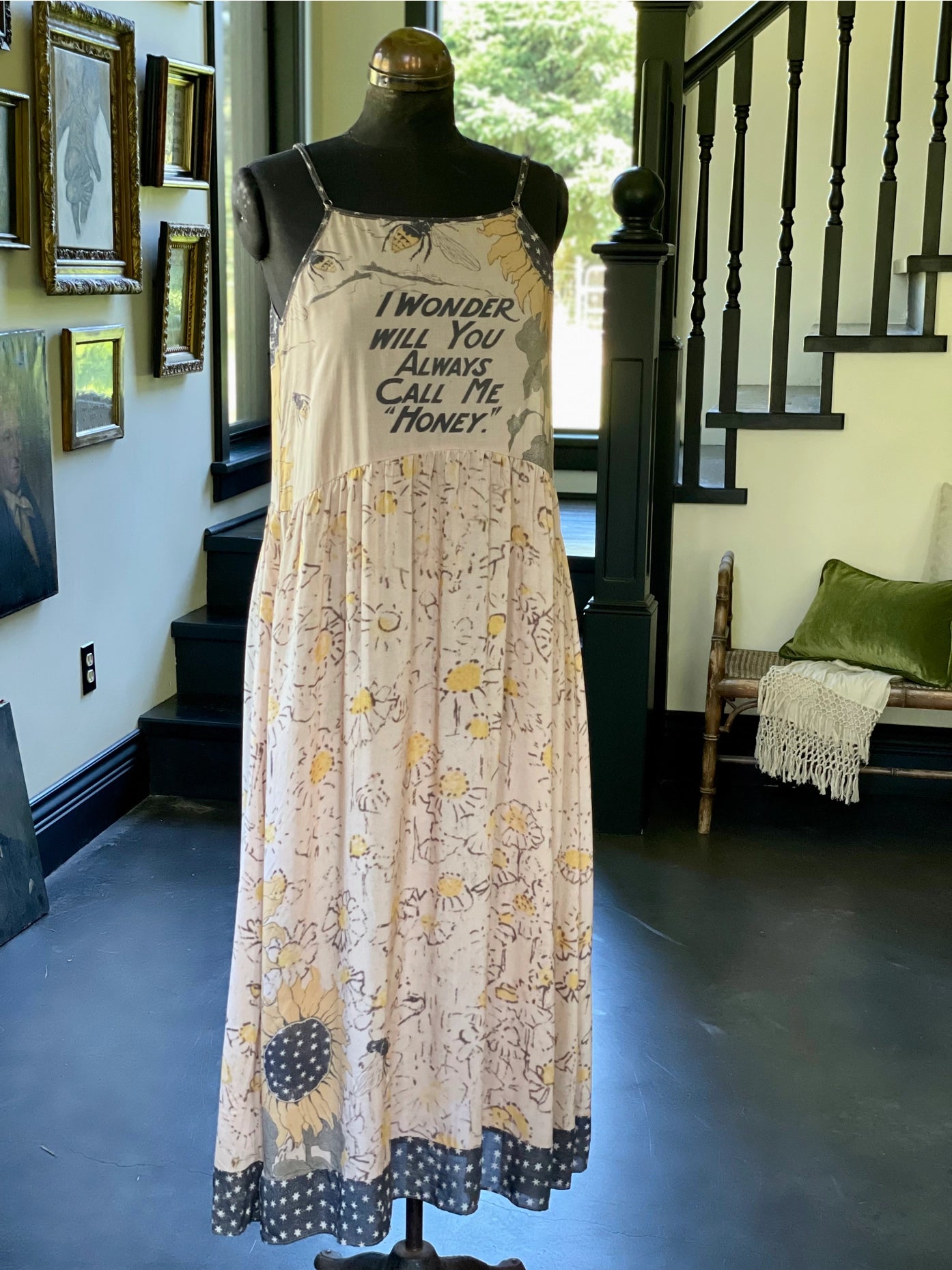 Milk & Honey Bohéme Slip Dress with Bees and Sunflowers