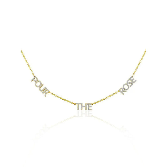 Pour The Rose CZ Necklace