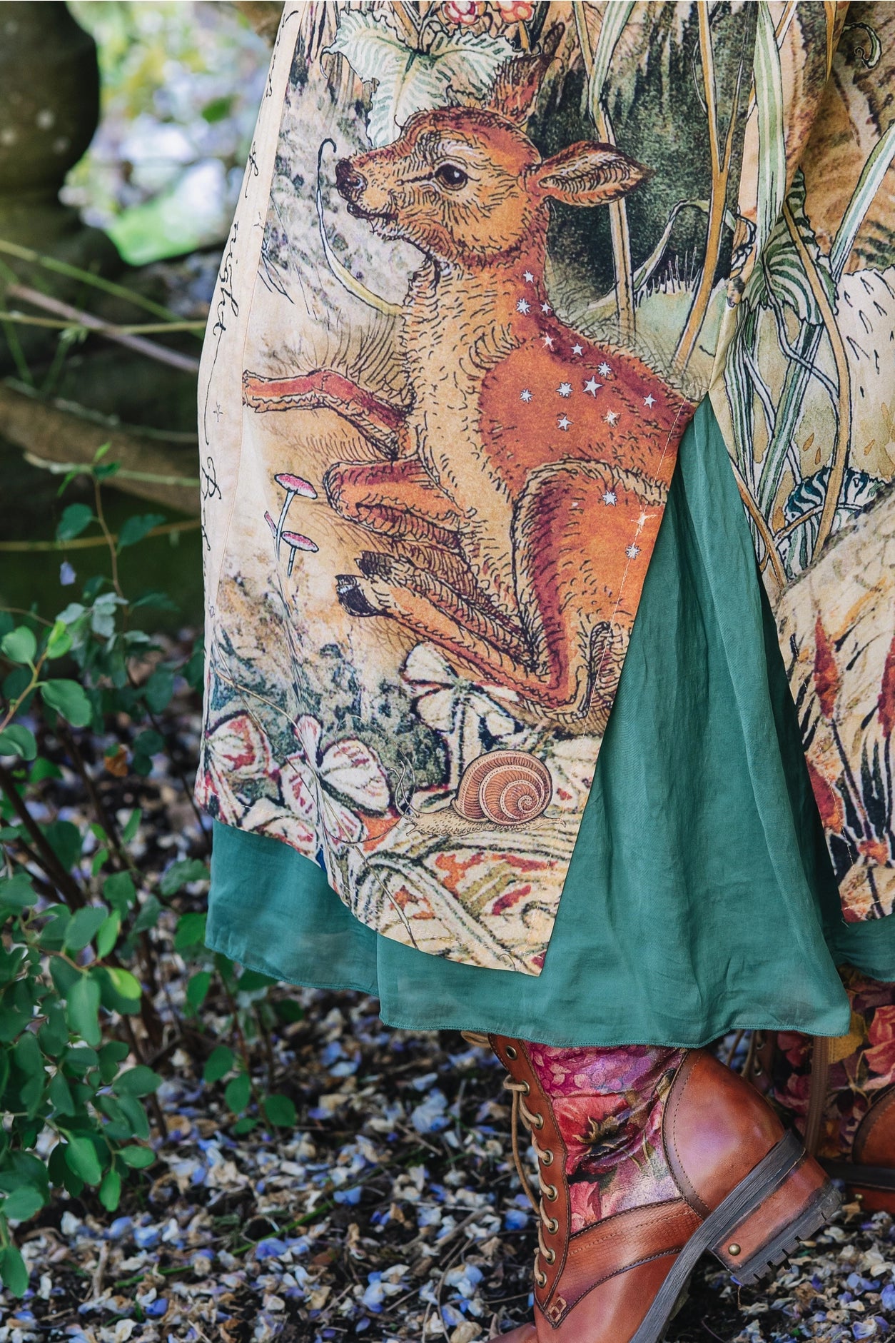Lovelight Opera Duster Kimono Robe W/Woodland Deer & Swallow - Pre Order - Ships Late October 2025
