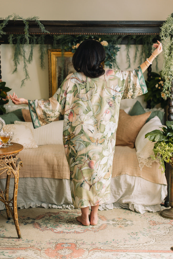 Fleur De Soleil Opera Duster Kimono Robe w/ Florals Pre-Order March 2026