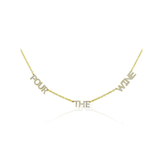 Pour The Wine CZ Necklace