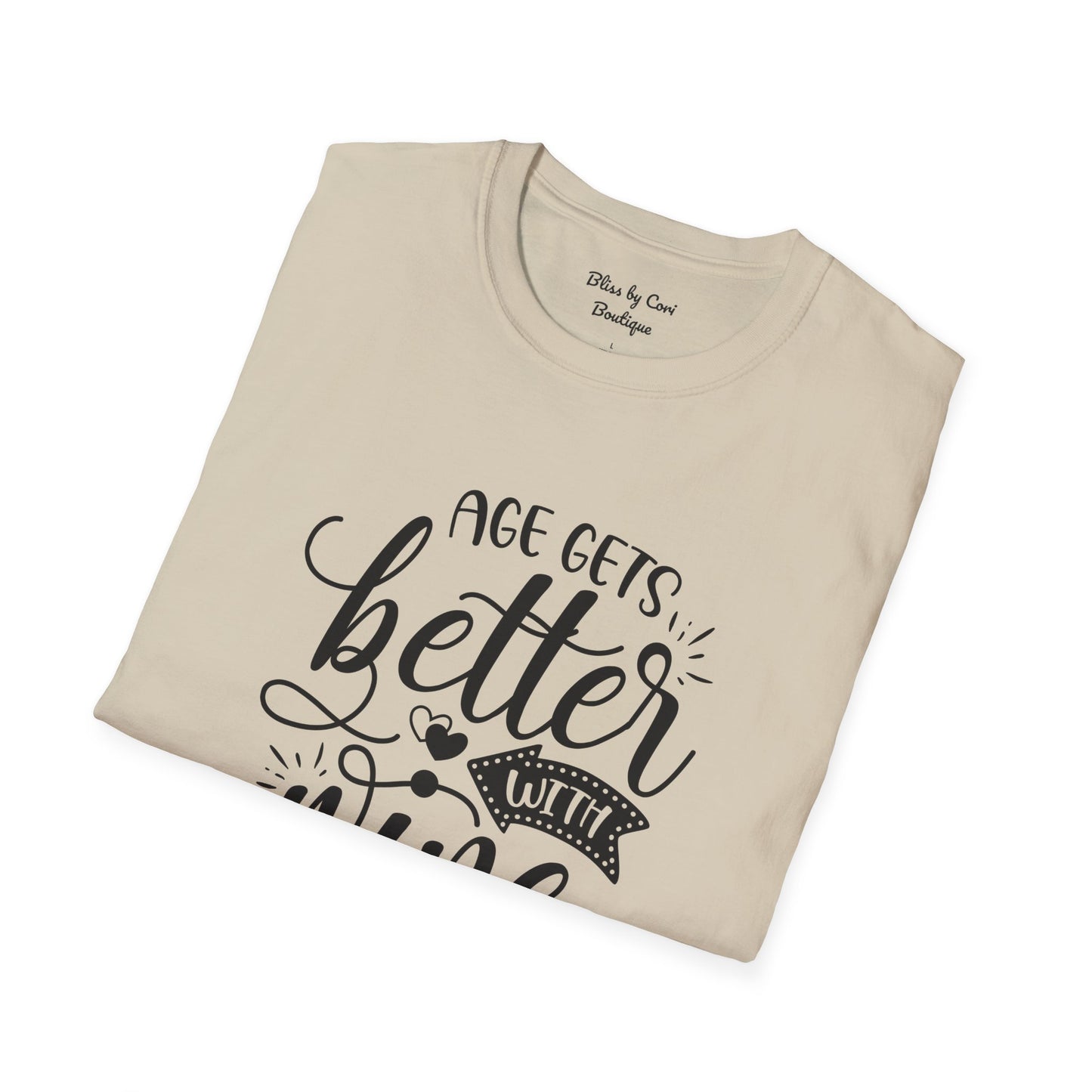 Age gets Better With Wine Softstyle T-Shirt Available In 14 Colors