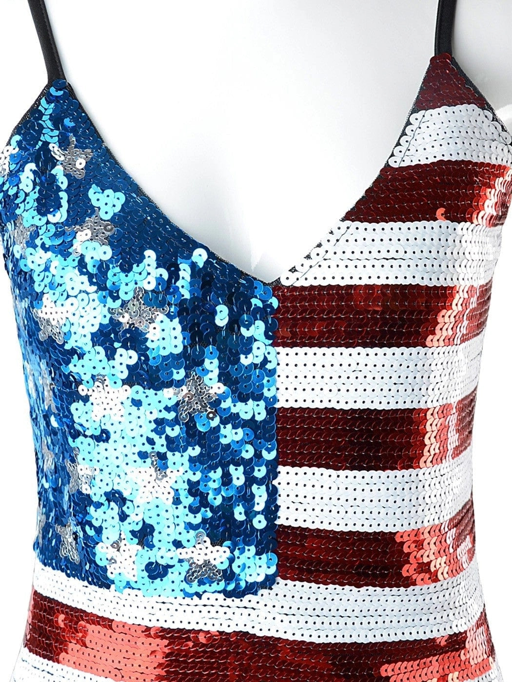 Women's Patriotic American Sequin Camisole Top