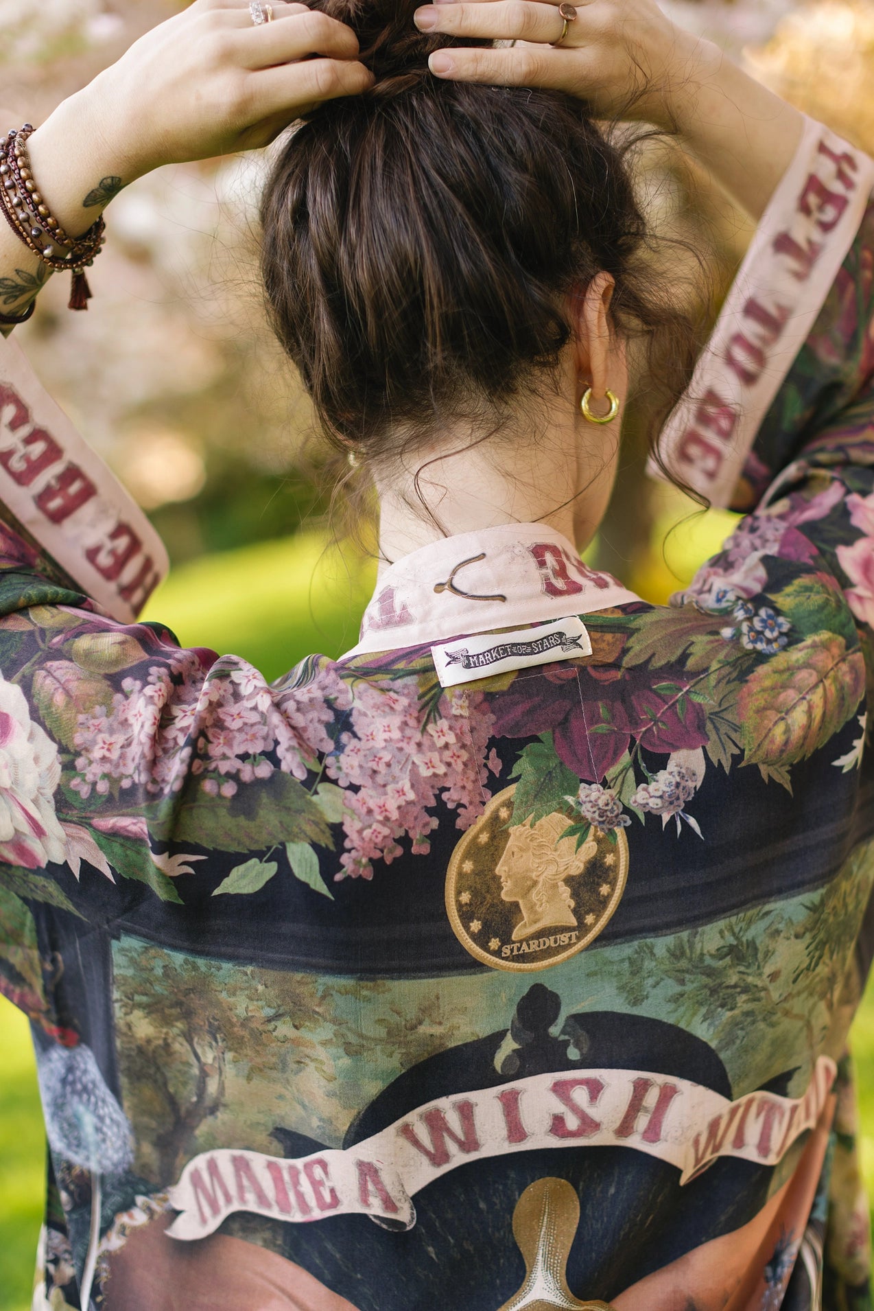 Market Of Stars Make A Wish Floral Cropped Bamboo Kimono w/ Good Luck Charms Pre-Order Ships February 2025