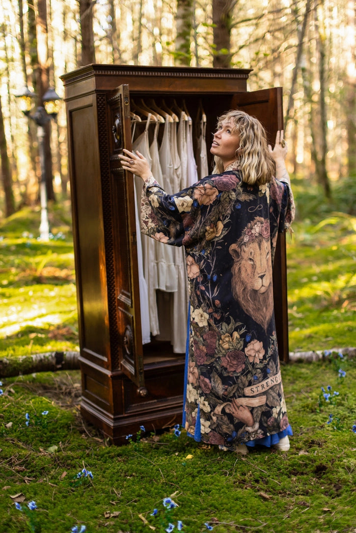 Lionheart Opera Duster w/ Botanicals & Narnia Inspired Print - Pre Order - Ships in March 2026