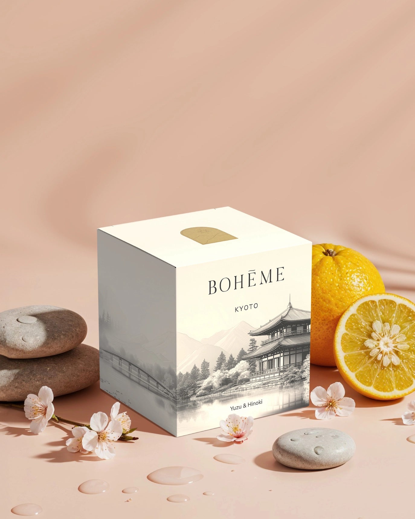 Boħeme Fragrance Collection - Kyoto Candle – Yuzu, Hinoki & Cherry Blossom