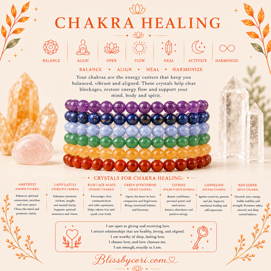 Chakra Healing Gemstone Bracelet Stack