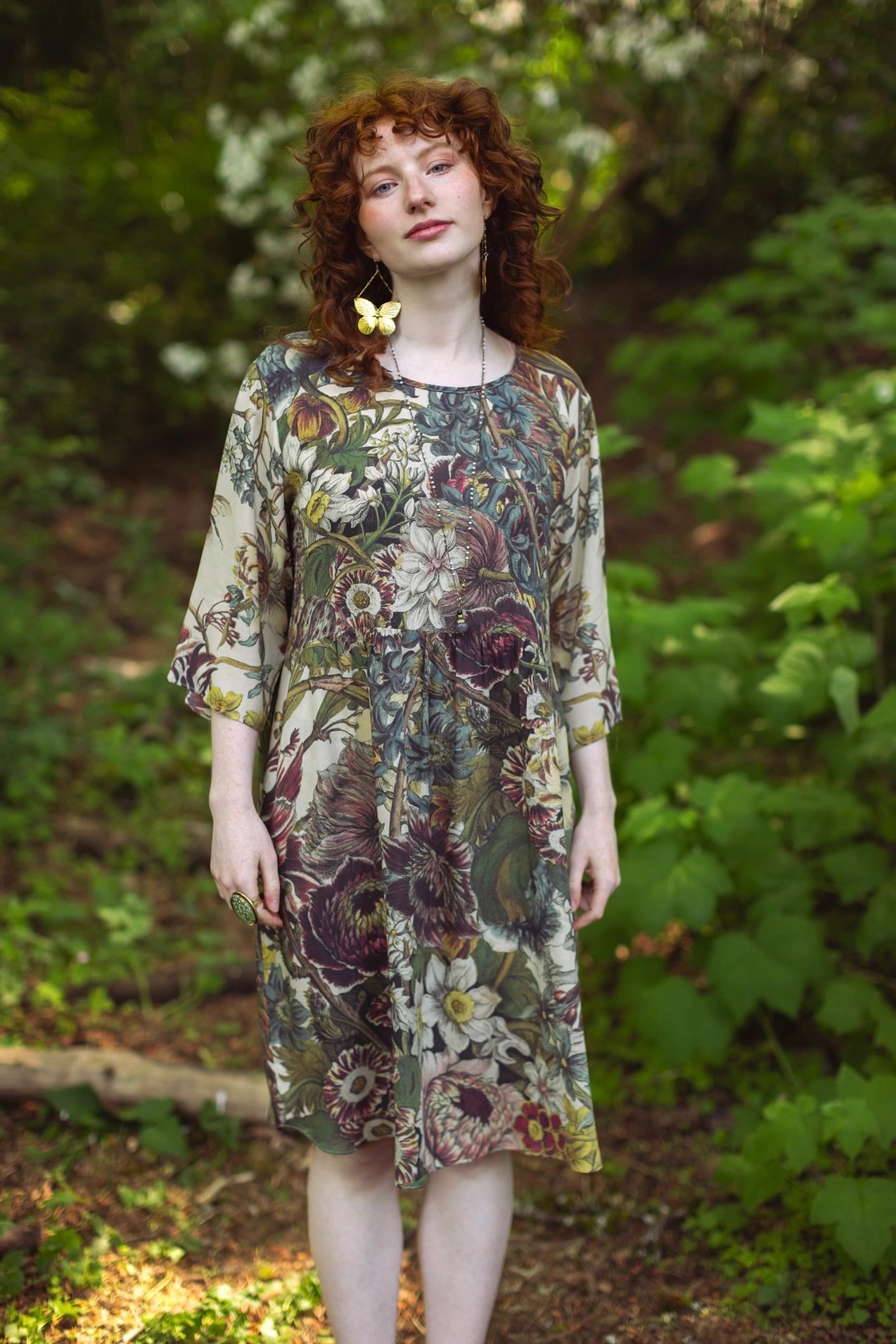 Market Of Stars Love Grows Wild Artist Tunic Dress with Pockets & Bees