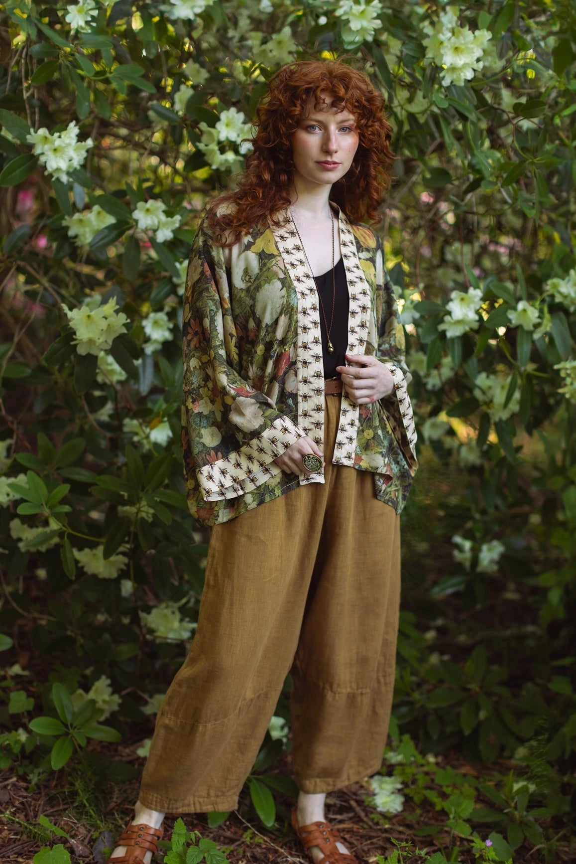I Dream in Flowers Pixie Duster Cropped Kimono w/ Bees
