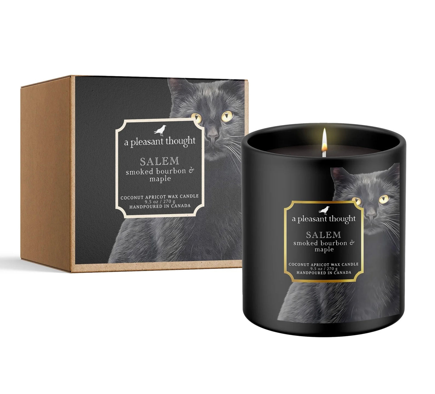 Salem | Smoked Bourbon & Maple | Raven Candle -  A Pleasant Thought Candle Co