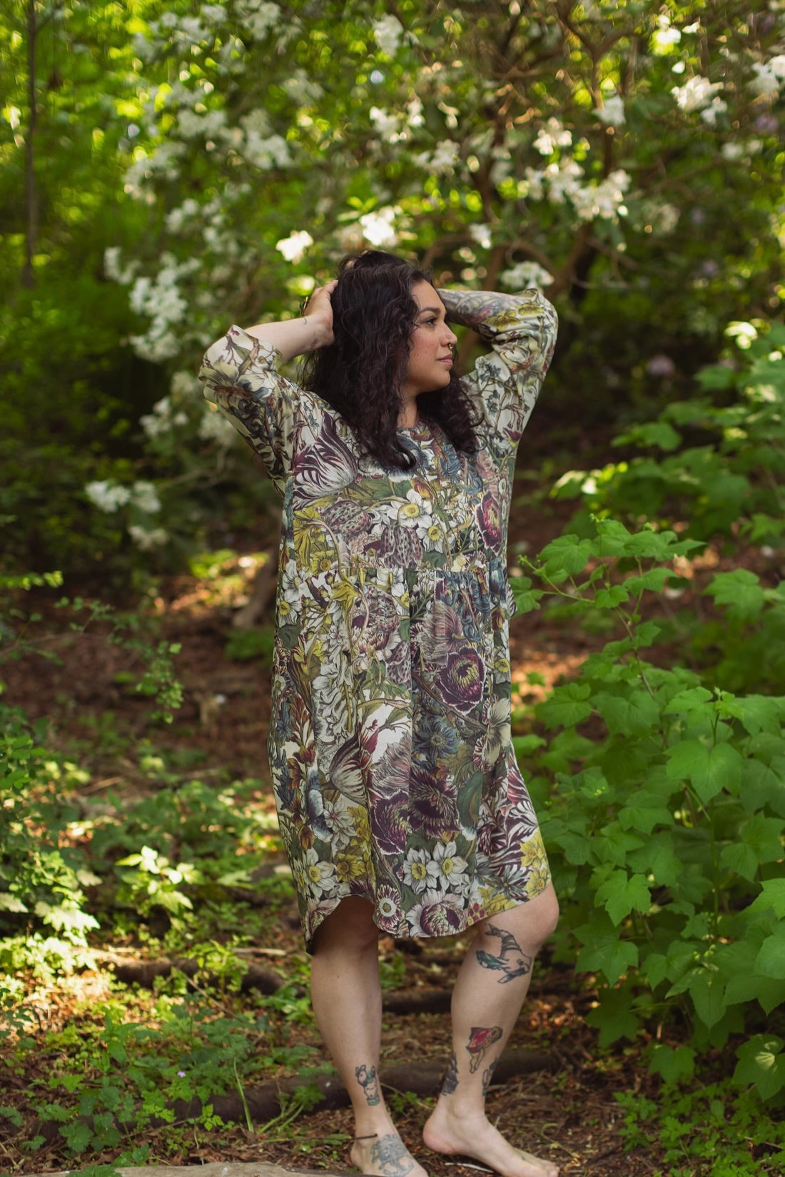 Love Grows Wild Artist Tunic Dress with Pockets & Bees