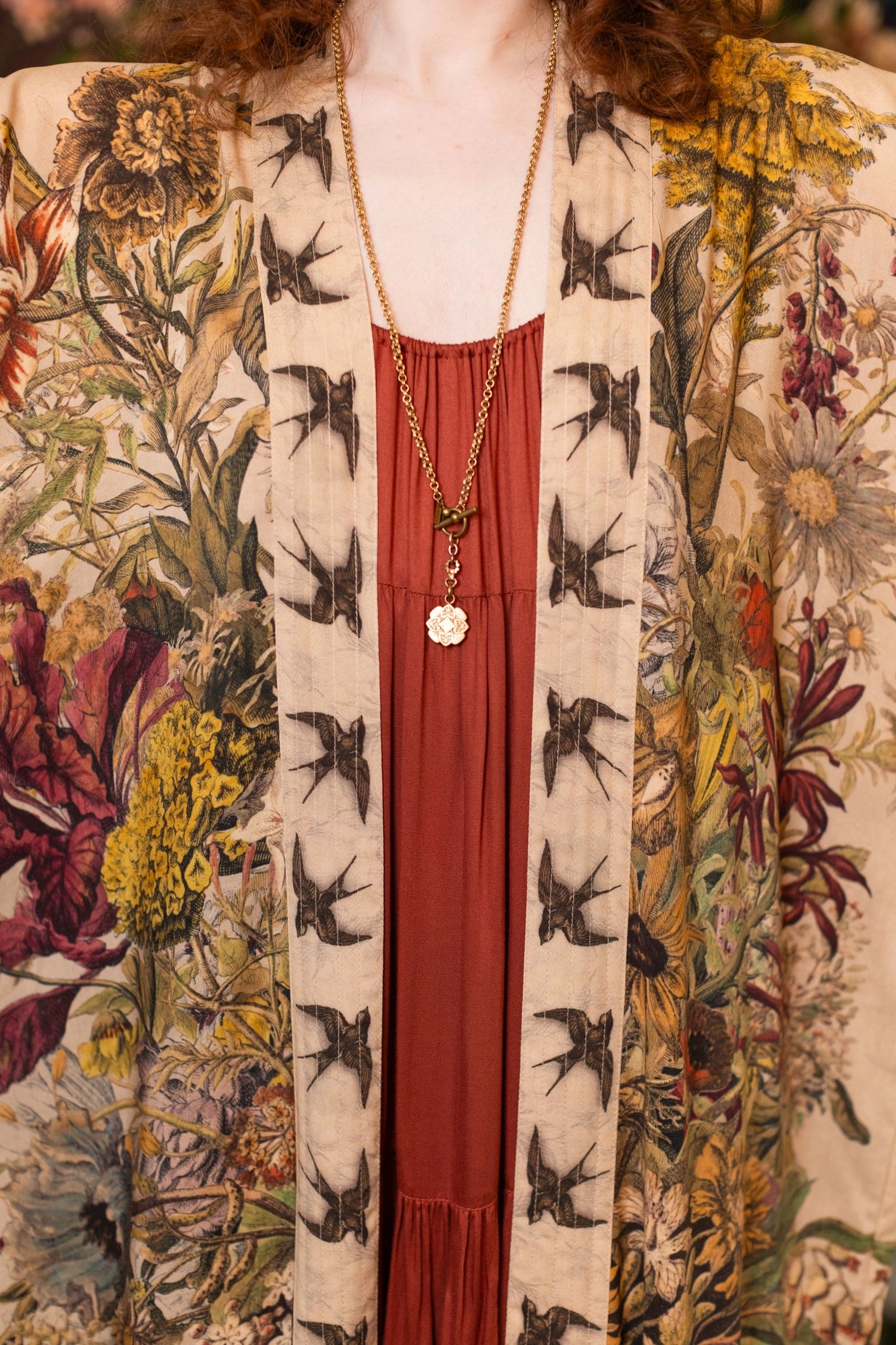 Golden Hour Opera Duster Kimono Robe w/ Floral Print - Pre-Order - Ships August 2026
