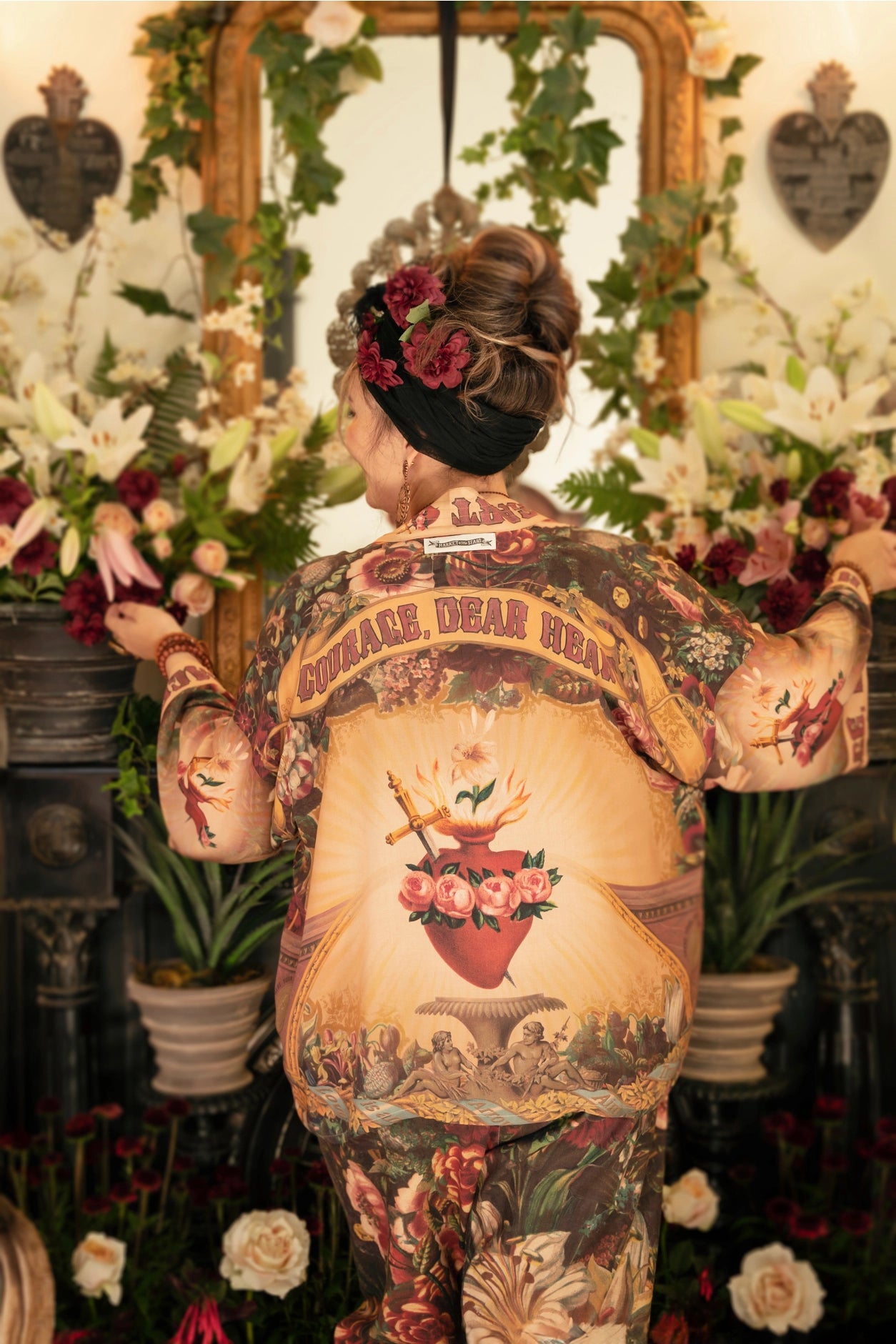 Courage Dear Heart Pixie Duster Crop Kimono w/ Sacred Heart- Preorder Ships August 1 - 30th