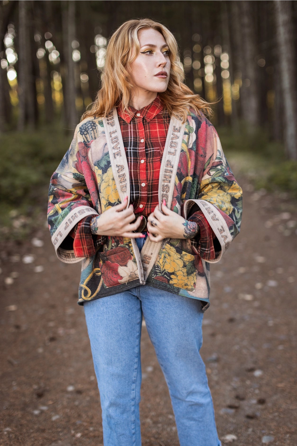 Friendship Love & Truth Fleece Cottage Cardigan Jacket
