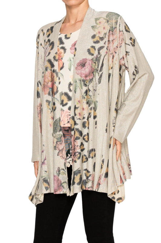 Leo Rose Shimmery Lurex Cardigan - Ships Late September
