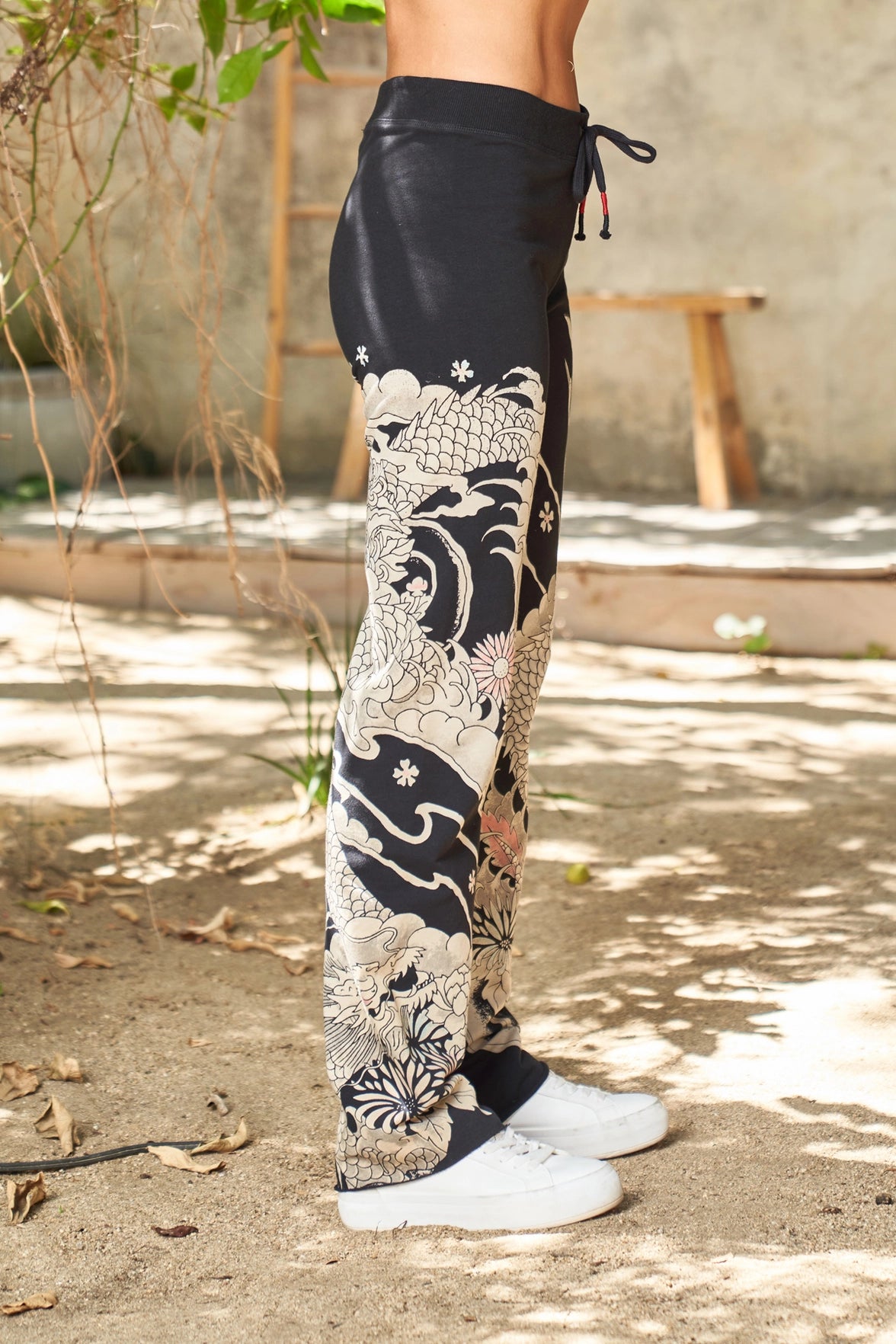 Paparazzi by Biz - Stretch Fit Dragon Print Lounge Pant with Raw Hem