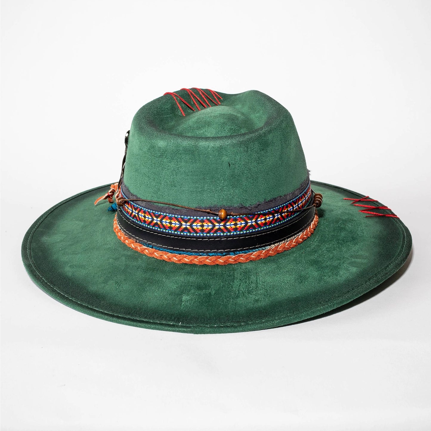 Top Quality Vegan Suede Hat - Coachella Cowgirl Green