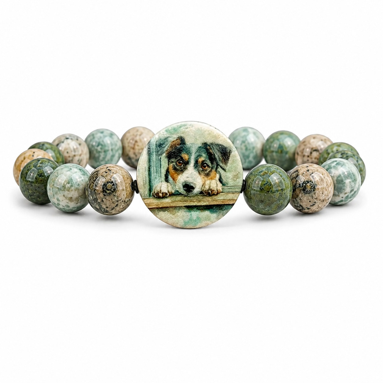 Front Porch Puppy Gemstone Bracelet