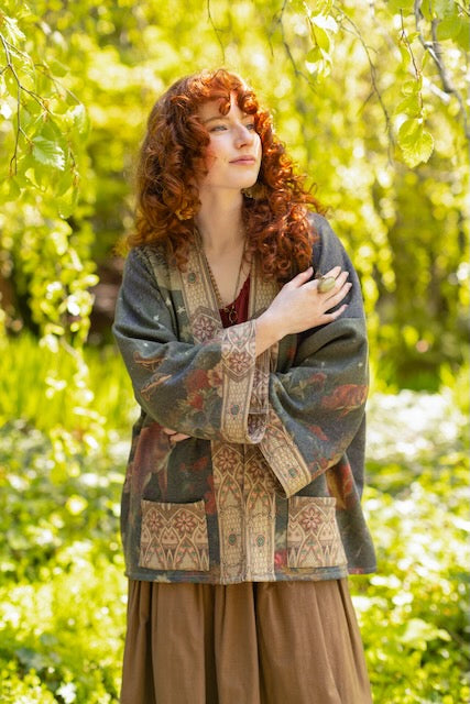 The Messenger Fleece Cottage Cardigan Jacket w/ Joan of Arc - Pre-Order Ships In September