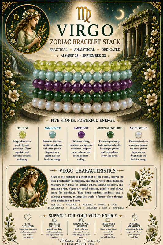 Virgo Zodiac Gemstone Bracelet Stack