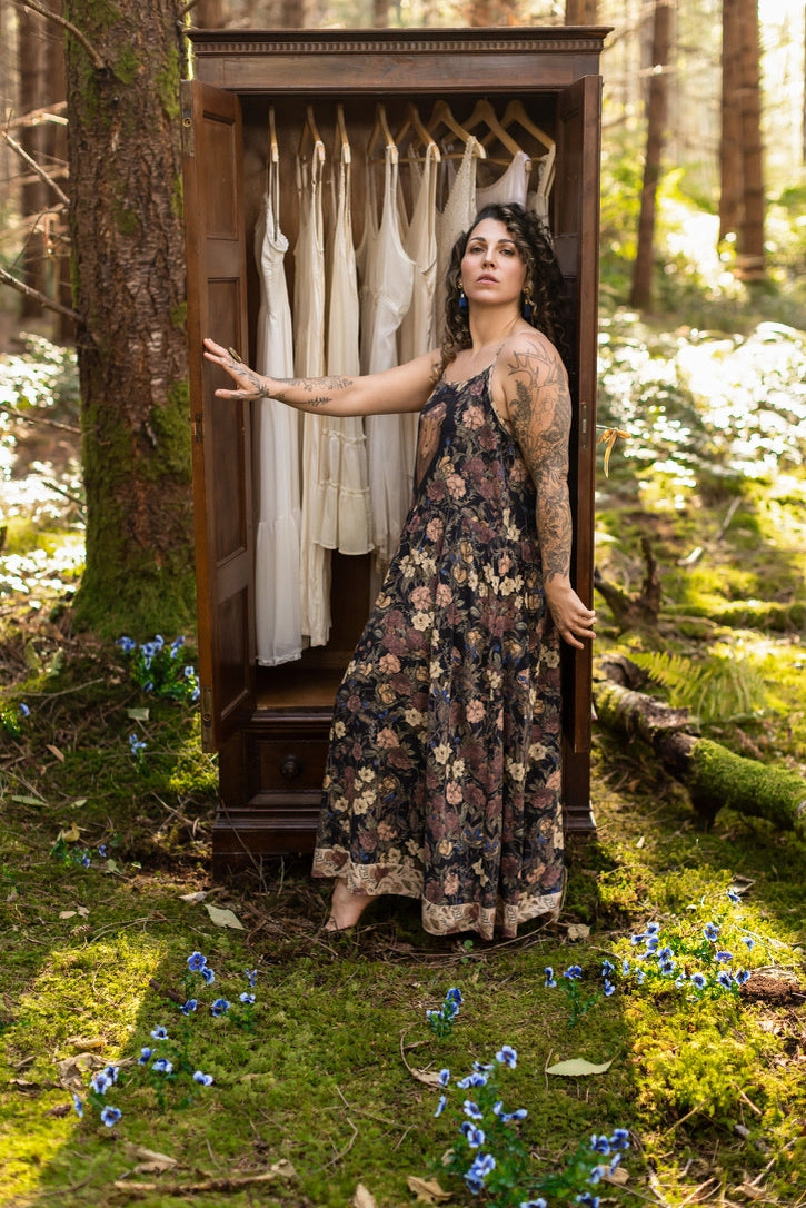 Lionheart Bohéme Slip Dress w/ Botanicals & Narnia Print Pre-Order Ships March 2026