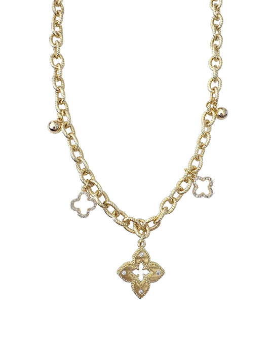 Quatrefoil Clover Boho Necklace