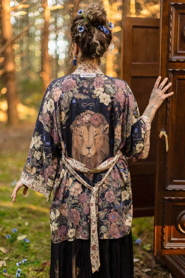 Lionheart Matinée Duster w/ Florals & Narnia Inspired Print - Pre Order - Ships in March 2026