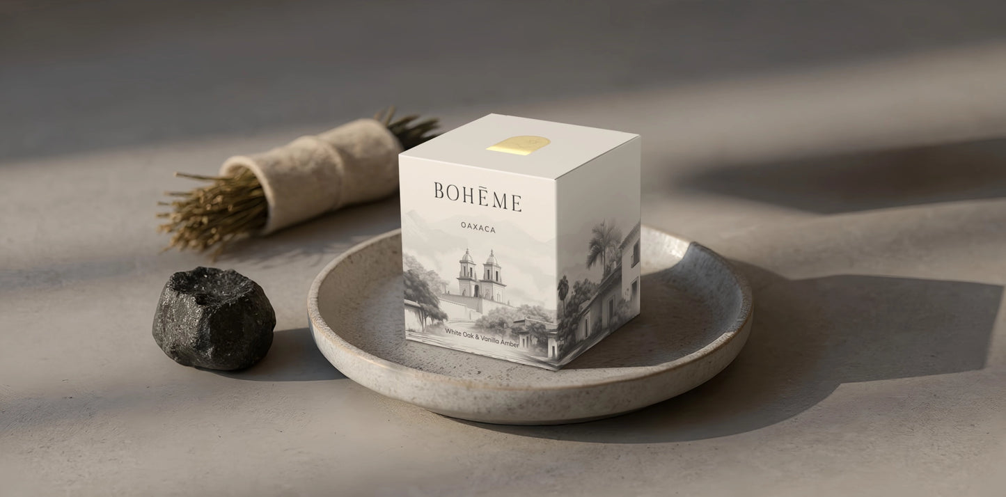 Boħeme Fragrance Collection - Oaxaca Luxury Candle – White Oak, Amber & Vanilla