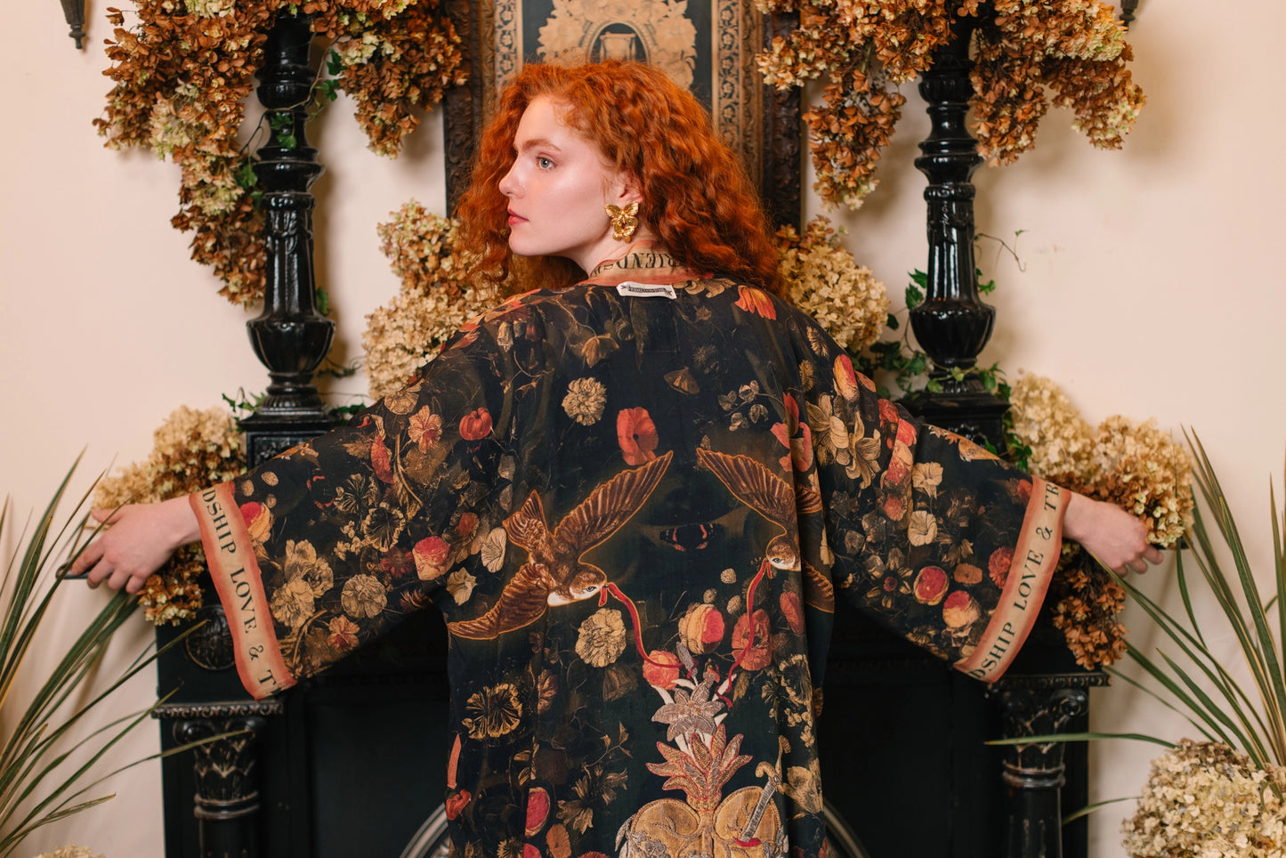 Heart of Gold Opera Duster Kimono Robe w/ Sacred Heart Pre-Order Ships In September