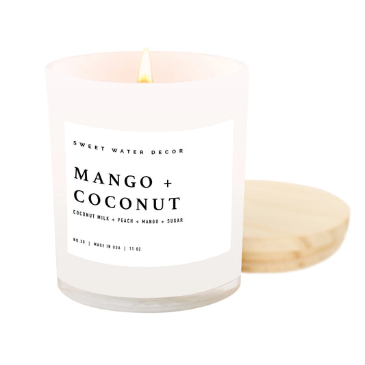 Mango & Coconut 11 oz Soy Candle - Home Decor & Gifts