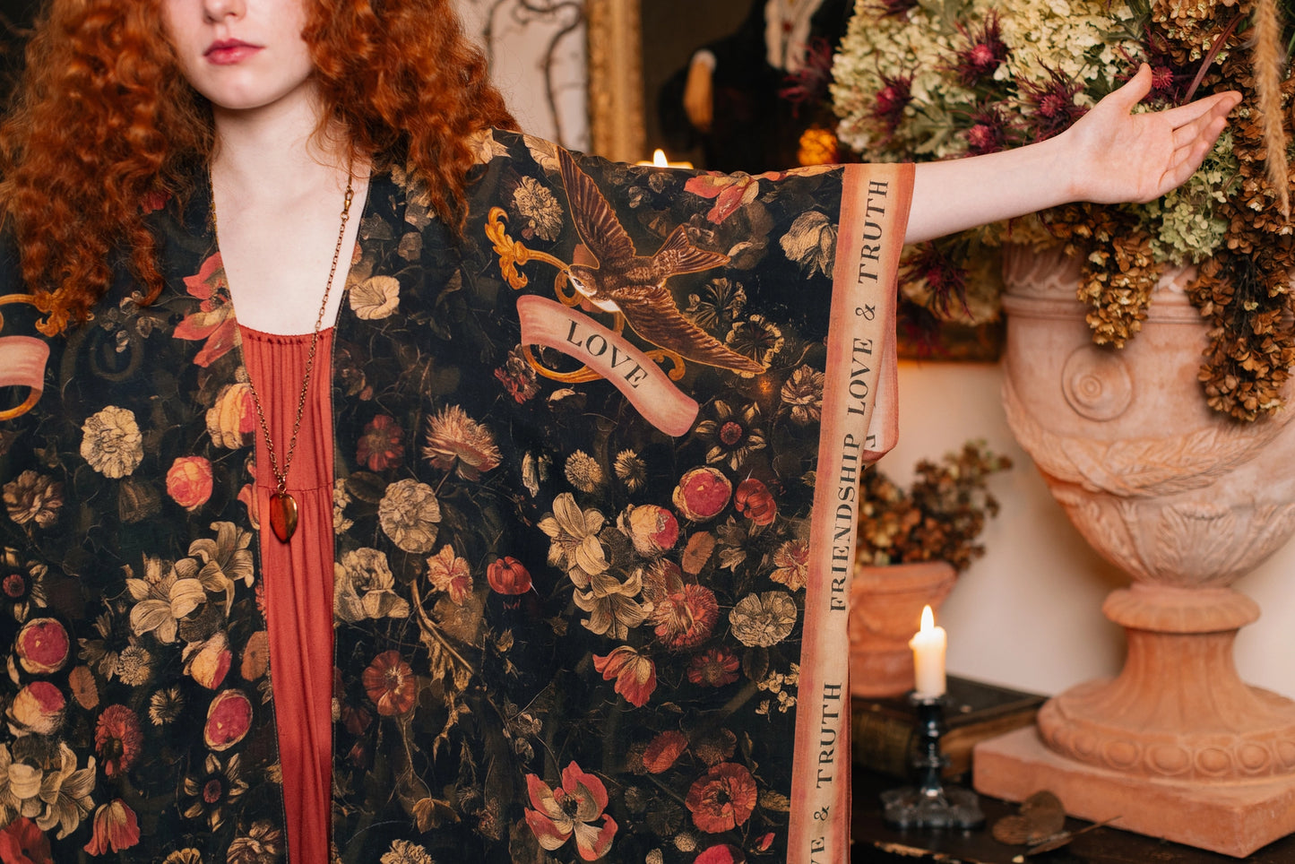 Heart of Gold Goddess Starduster Kimono w/ Sacred Heart Pre-Order Ships In September
