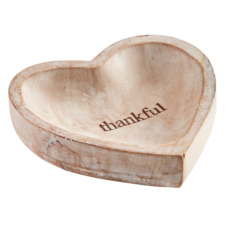 Wood Heart Dish - Thankful