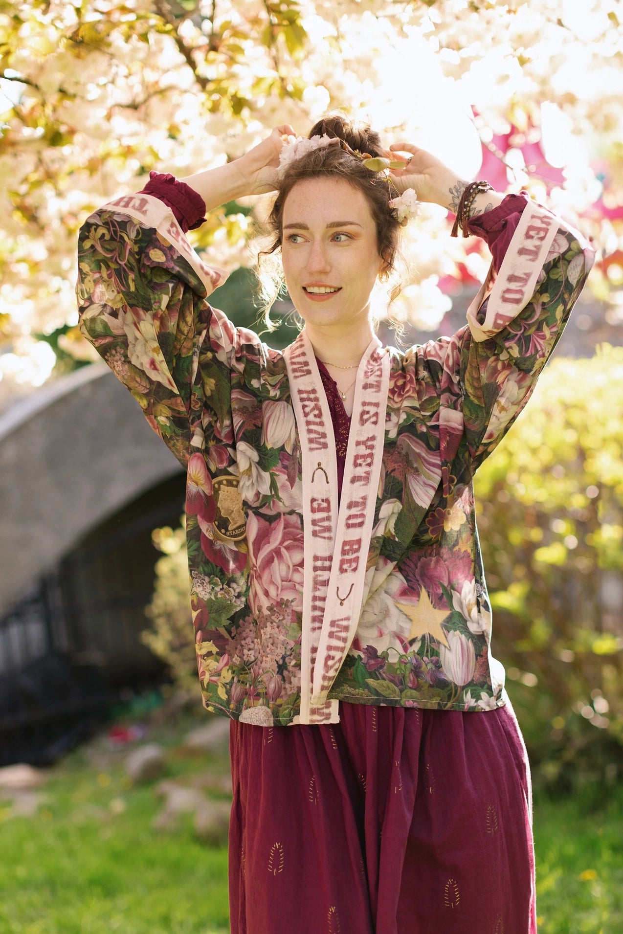 Make A Wish Floral Cropped Bamboo Kimono w/ Good Luck Charms Pre-Order Ships February 2025