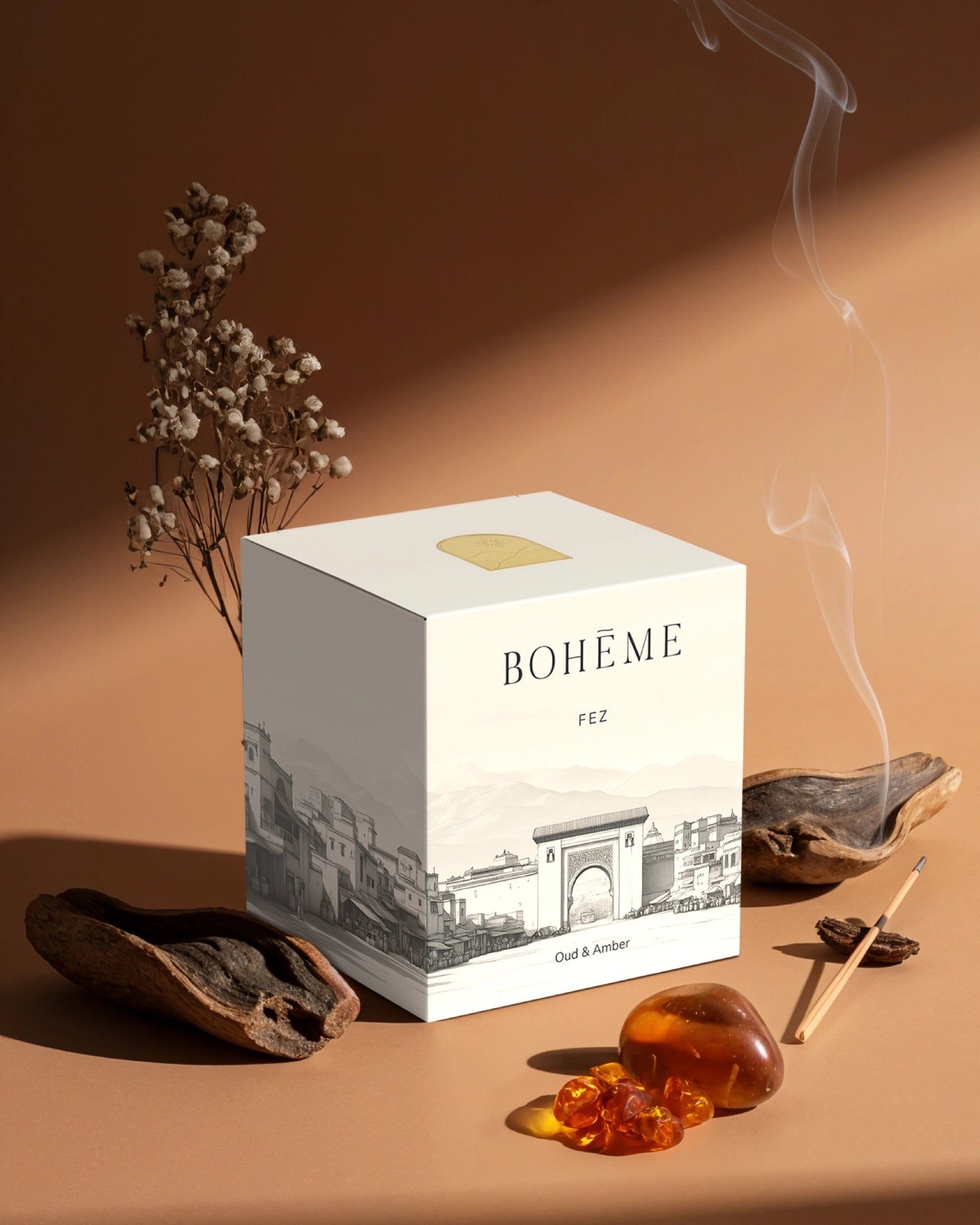 Boħeme Fragrance Collection - Fez Candle - Oud, Amber & Cardamom