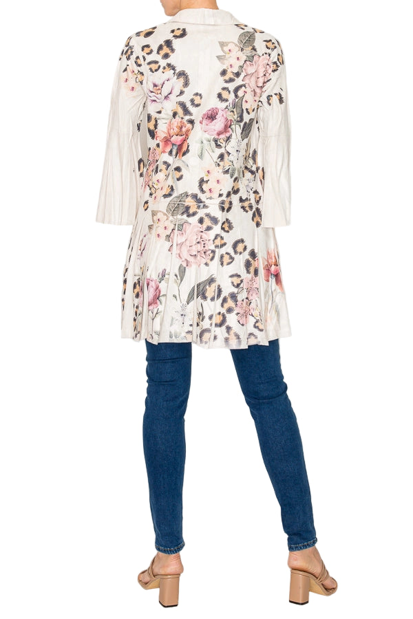 Leo Rose Elegant Faux Suede Pleated Belle Sleeve Jacket - Ships Late September
