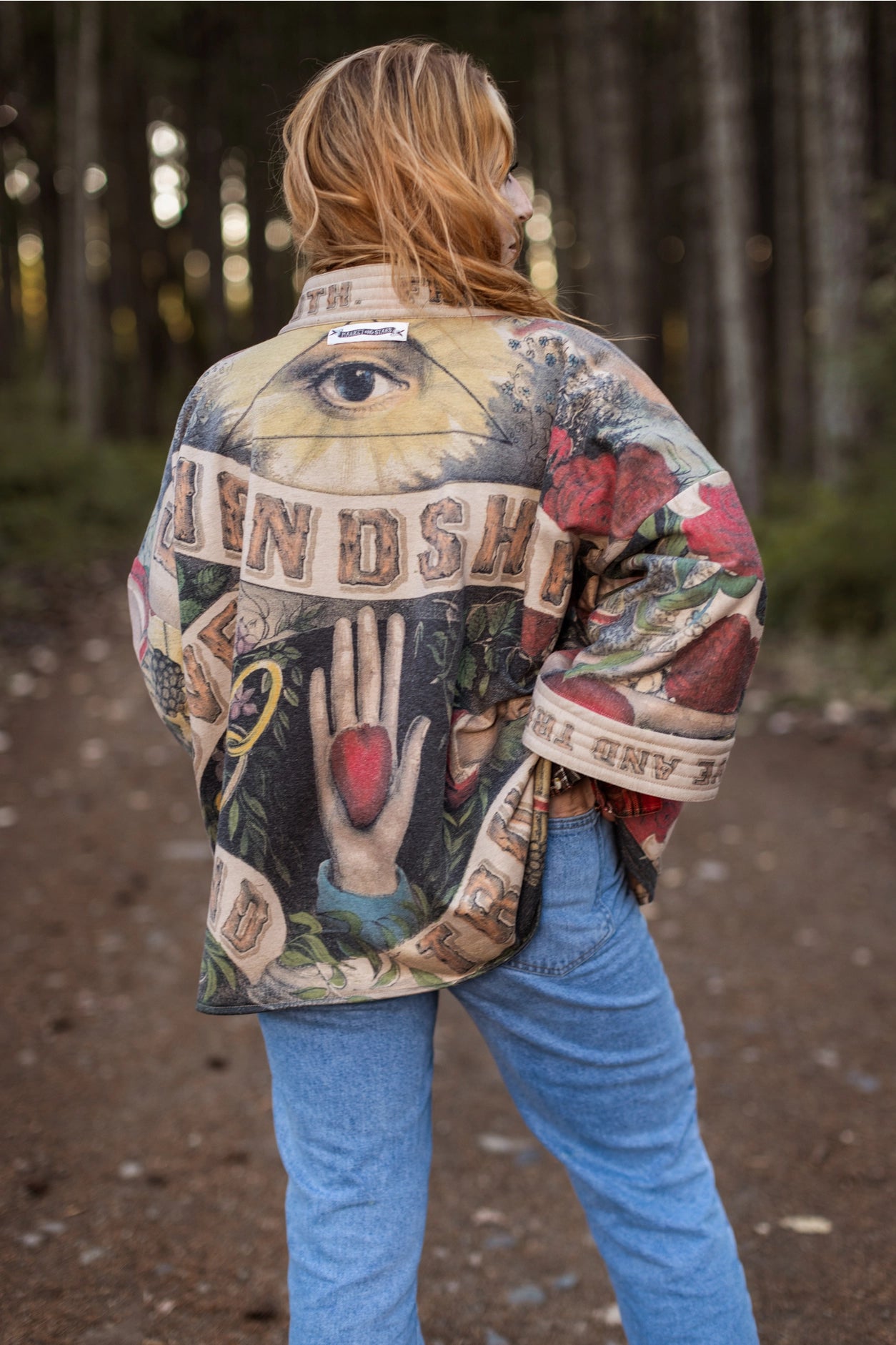 Friendship Love & Truth Fleece Cottage Cardigan Jacket