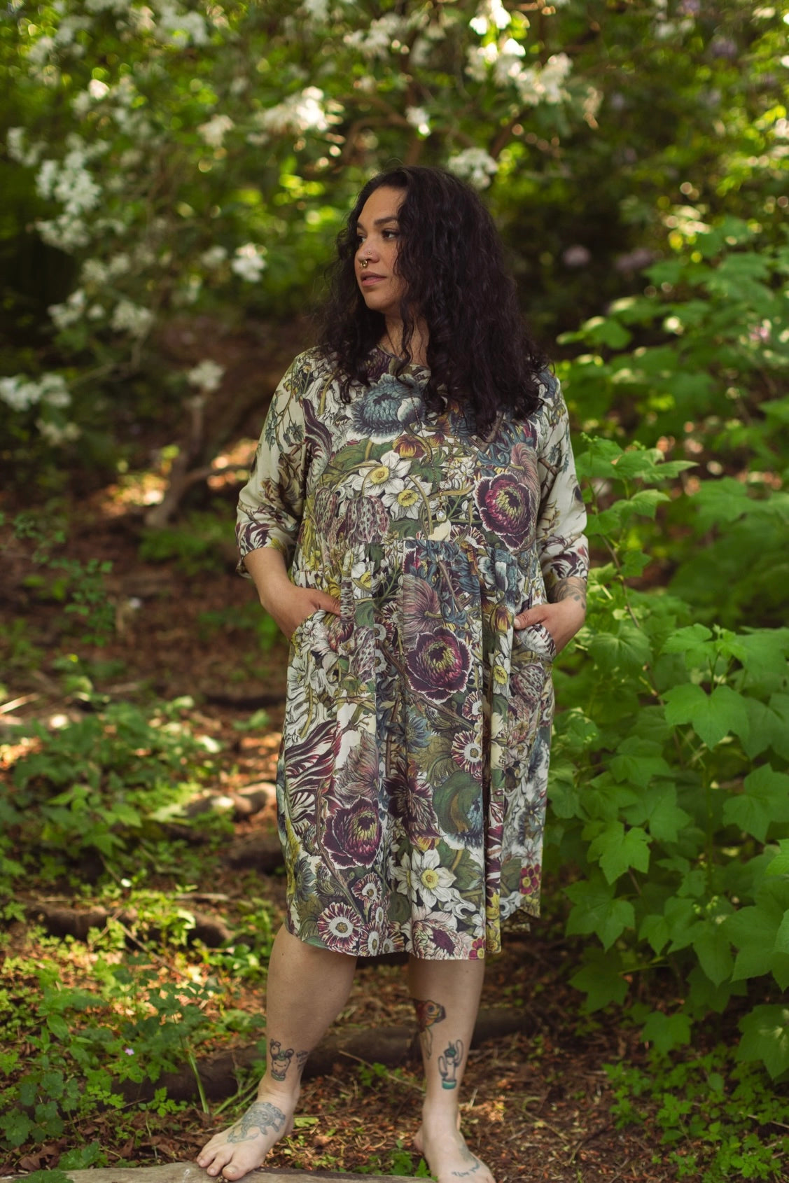 Love Grows Wild Artist Tunic Dress with Pockets & Bees